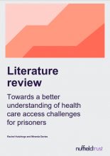 Literature review: Towards a better understanding of health care access challenges for prisoners